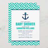 Green Nautical Baby shower Kaart (Voorkant / Achterkant)