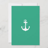 Green Nautical Wedding Invitations Kaart (Achterkant)