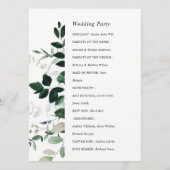 Green Navy Black Leafy Foliage Wedding Programme Programmakaart (Achterkant)