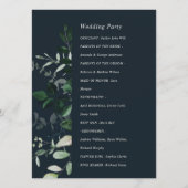 Green Navy Black Leafy Foliage Wedding Programme Programmakaart (Achterkant)