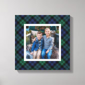 Green Navy Black Watch kerstfoto Canvas Afdruk (Voorkant)