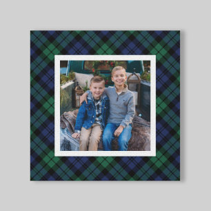 Green Navy Black Watch kerstfoto Canvas Afdruk