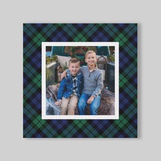 Green Navy Black Watch kerstfoto Canvas Afdruk