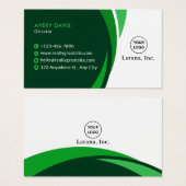 Green & Navy Blue Modern Corporate Business Card Visitekaartje (Voorkant /achterkant)