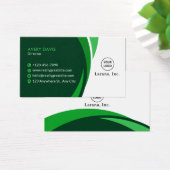 Green & Navy Blue Modern Corporate Business Card Visitekaartje (Bureau)