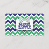 Green Navy Bow Stropdas Luier Raffle Tickets spel Informatiekaartje (Achterkant)