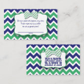 Green Navy Bow Stropdas Luier Raffle Tickets spel Informatiekaartje (Voorkant / Achterkant)