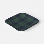 Green Navy Plaid  Papieren Bordje (Gebogen)