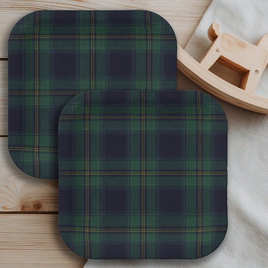 Green Navy Plaid  Papieren Bordje