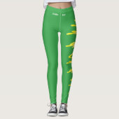 Green Nebraska State Goldenrod Flower Leggings (Voorkant)
