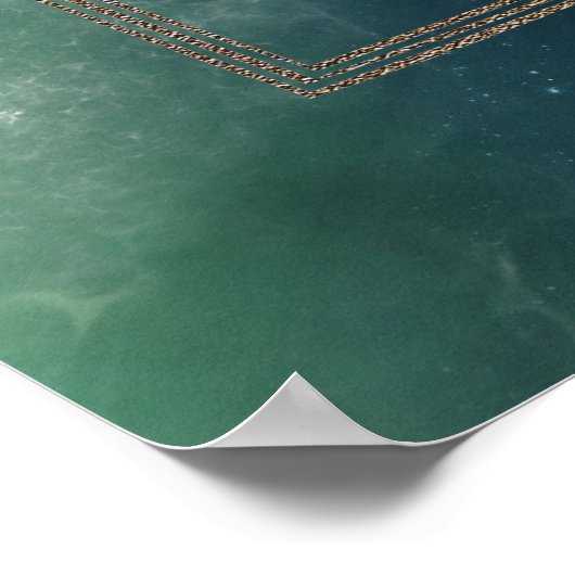 Green Nebula Sri Yantra - Poster (Hoek)