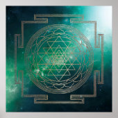 Green Nebula Sri Yantra - Poster (Voorkant)
