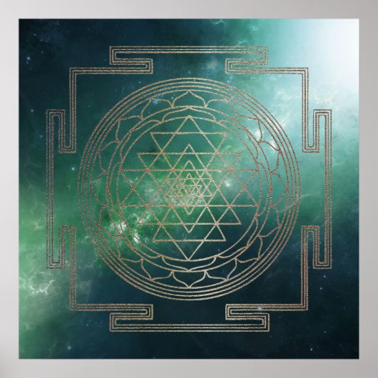 Green Nebula Sri Yantra - Poster (Voorkant)