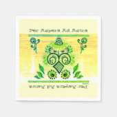 Green Neon Folk Art Sunflower Bluetooth-luidspreke Servet (Voorkant)