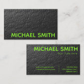 Green Neon Gray Chalk Wall textuur Visitekaartje (Voorkant / Achterkant)