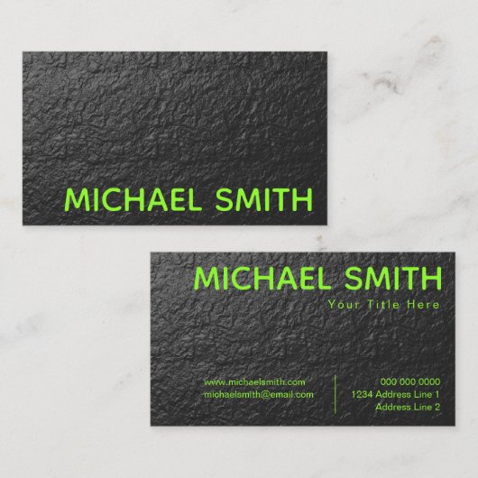 Green Neon Gray Chalk Wall textuur Visitekaartje (Voorkant / Achterkant)