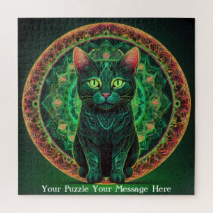 Green Neon Mandala Majesty Legpuzzel
