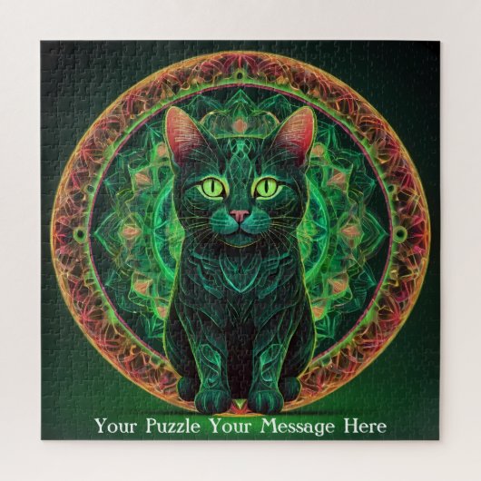 Green Neon Mandala Majesty Legpuzzel (Verticaal)
