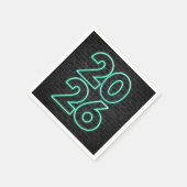 Green Neon Nieuwjaar voor 2026 Servet (Hoek)