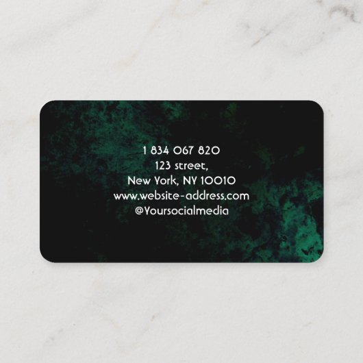 Green Neon Notaris Visitekaartje (Achterkant)