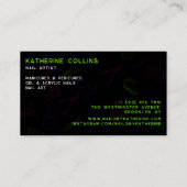 Green Neon Paarse Nails Nail Salon Visitekaartje (Achterkant)