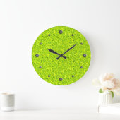 Green neon, rose, green , bright , modern , elega grote klok (Huis)