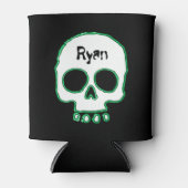 Green Neon Skull Naam toevoegen Koelbox Blikjeskoeler (Voorkant)