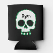 Green Neon Skull Naam toevoegen Koelbox Blikjeskoeler (Achterkant)