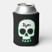 Green Neon Skull Naam toevoegen Koelbox Blikjeskoeler (Blikje Achterkant)