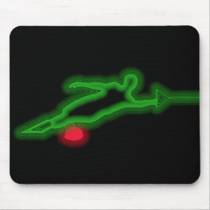 Green Neon Slalom Water Skier Mousepad Muismat