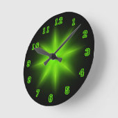 Green Neon Star 8" Ronde Klok (Hoek)