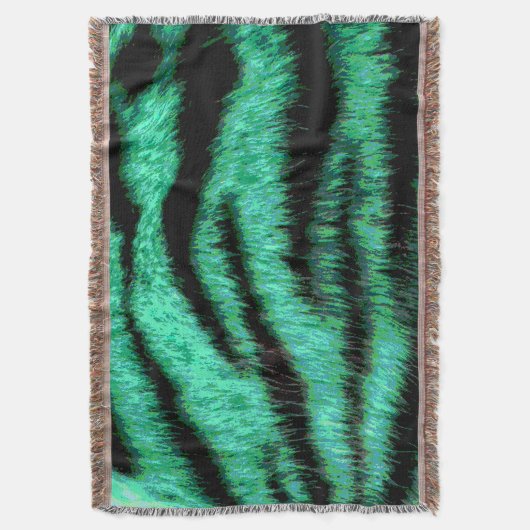 Green neon tiger stripes deken (Voorkant Verticaal)