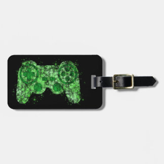 Green Neon Video Game Controller Bagagelabel