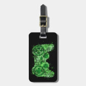 Green Neon Video Game Controller Bagagelabel (Voorkant verticaal)
