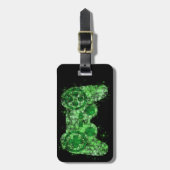 Green Neon Video Game Controller Bagagelabel (Voorkant verticaal)