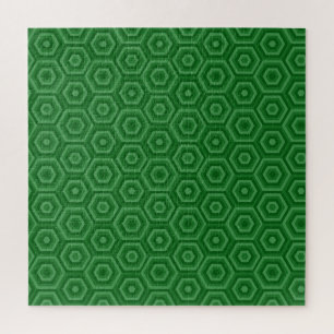 Green Nested Hexagons Jigzaag Puzzle Legpuzzel