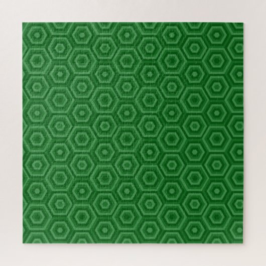 Green Nested Hexagons Jigzaag Puzzle Legpuzzel (Verticaal)