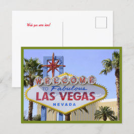 Green Nevada Welkomstbord Las Vegas briefkaart