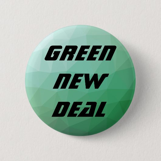 Green New Deal Green Geometric Ronde Button 5,7 Cm (Voorkant)