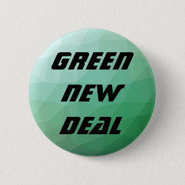 Green New Deal Green Geometric Ronde Button 5,7 Cm