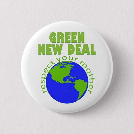 Green New Deal Ronde Button 5,7 Cm (Voorkant)