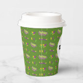 Green New Orleans Jester Mardi Gras Custom Logo Pa Papieren Bekers (Rechts)