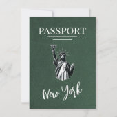 Green New York City Passport Bewaar de datum Save The Date (Voorkant)