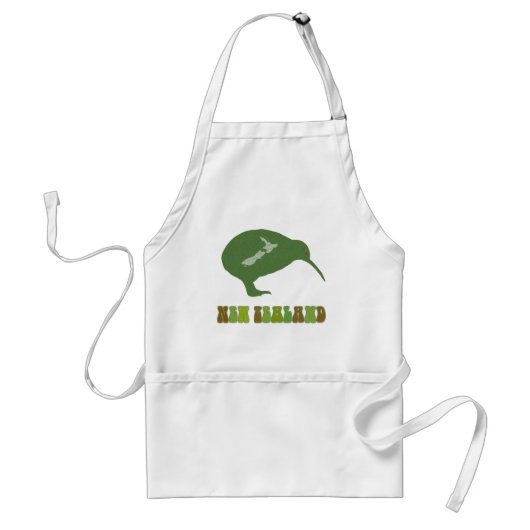 Green New Zealand Kiwi Cooking Apron Standaard Schort (Voorkant)