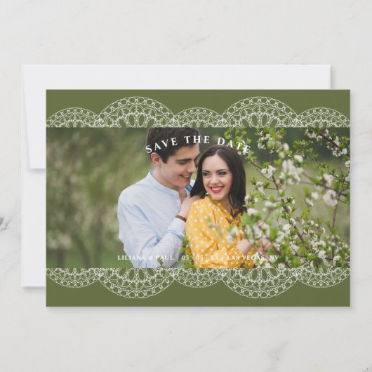 Green Nice Lace Effect Romantic Couple Photo  (Voorkant)
