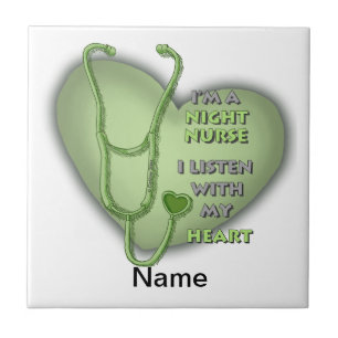 Green Night Nurse Heart tegel Tegeltje
