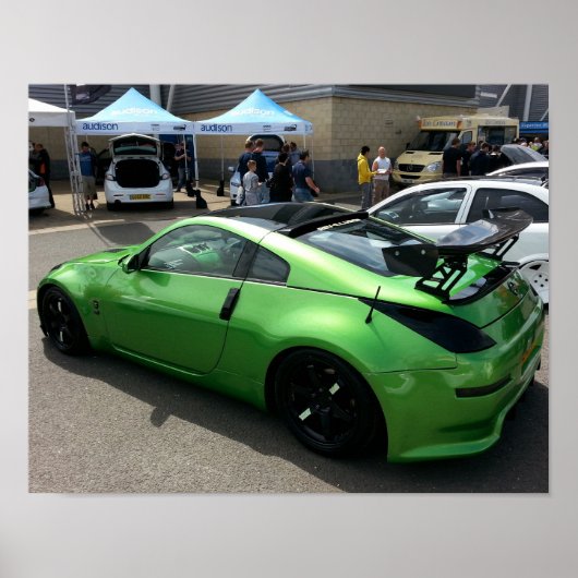 Green Nissan 350Z bij Modified Nationals 2015. Poster (Voorkant)