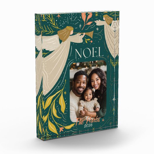 Green Noel Holiday Briefkaart 2 Fotoblokken (Links)