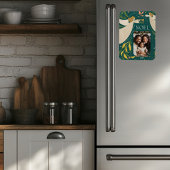 Green Noel Holiday Briefkaart Magneet