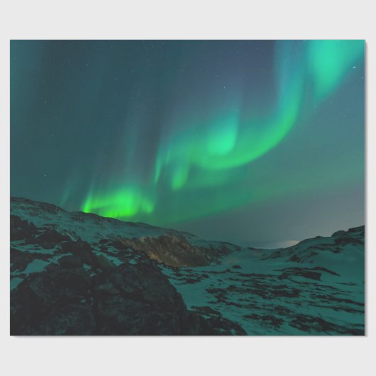 Green Northern Lights Cadeaupapier (Vlak)